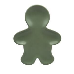 Pfaltzgraff Gingerbread Man Green Plate Spoon Rest Decor 7.25" Tall  Naturewood